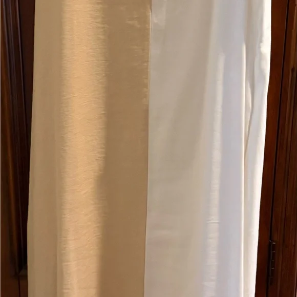 Pomander Place One Shoulder Cream and Tan Dress - Picture 4 of 5